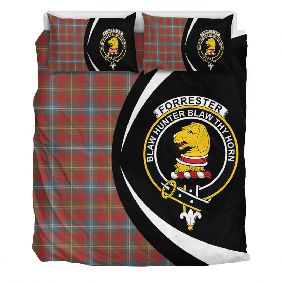 Forrester Weathered Clan Badge Tartan Bedding Set Circle Style