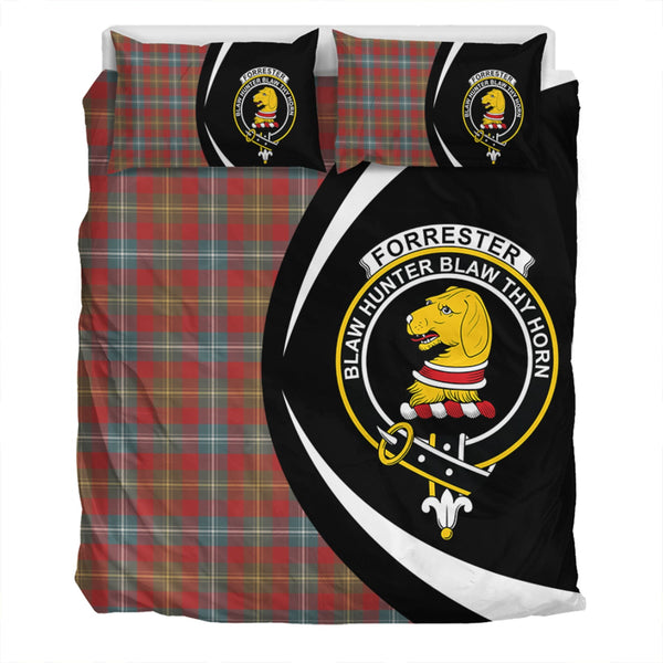 Forrester Weathered Clan Badge Tartan Bedding Set Circle Style