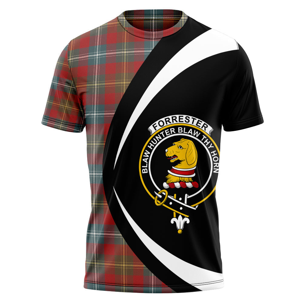 Forrester Weathered Clan Badge Tartan T-Shirt Circle Style Personalized