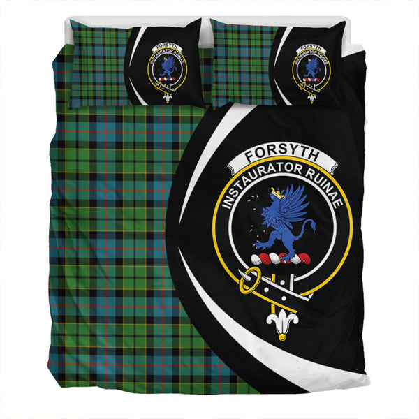 Forsyth Ancient Clan Badge Tartan Bedding Set Circle Style