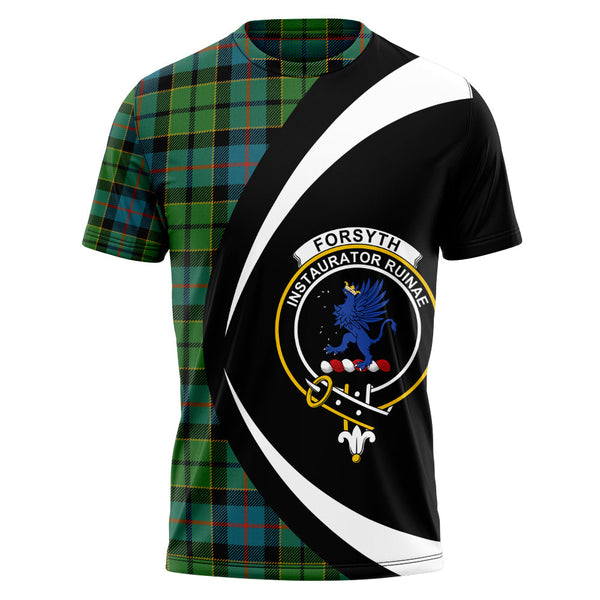 Forsyth Ancient Clan Badge Tartan T-Shirt Circle Style Personalized