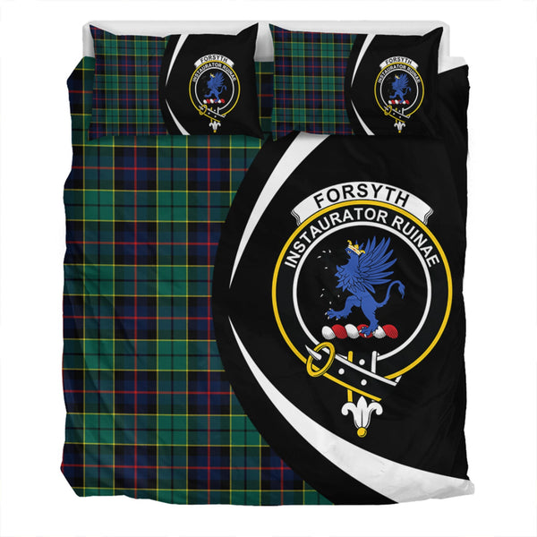 Forsyth Modern Clan Badge Tartan Bedding Set Circle Style