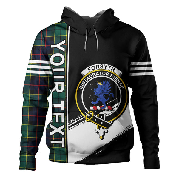 Forsyth Modern Clan Badge Tartan Hoodie Quarter Style Personalized