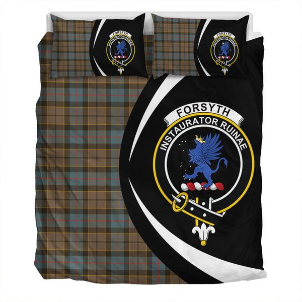 Forsyth Weathered Clan Badge Tartan Bedding Set Circle Style