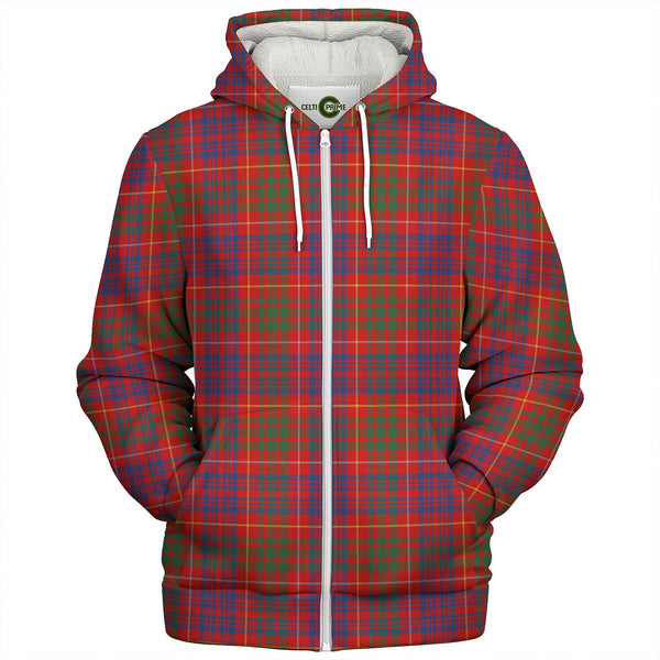 Fox Red Modern Tartan Sherpa Hoodie