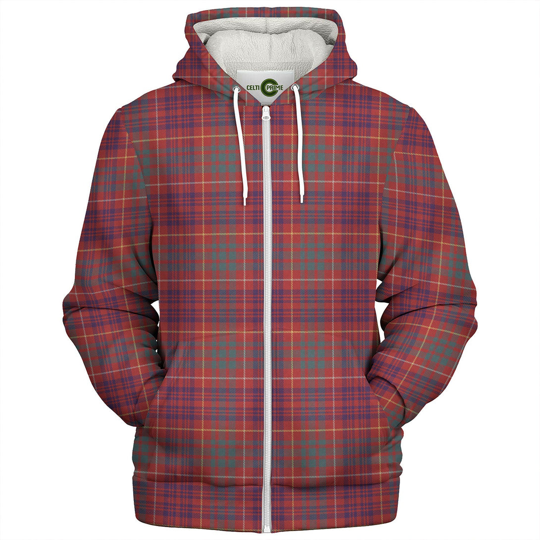 Fox Red Weathered Tartan Sherpa Hoodie