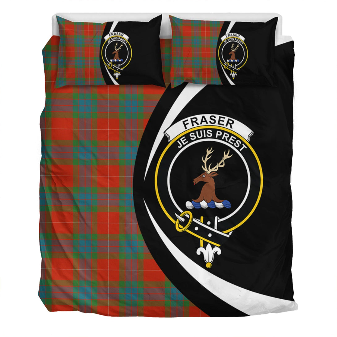 Fraser Ancient Clan Badge Tartan Bedding Set Circle Style