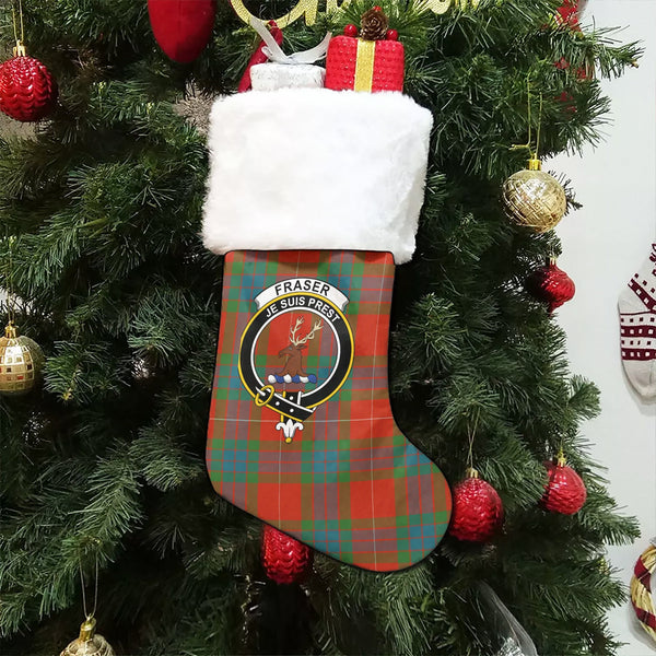 Fraser Ancient Clan Badge Tartan Christmas Stocking