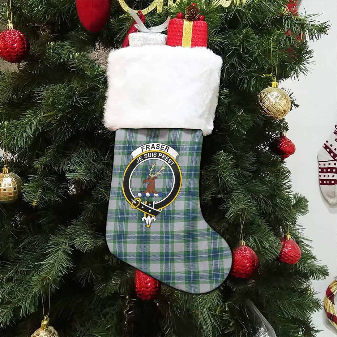 Fraser Arisaid Green Clan Badge Tartan Christmas Stocking