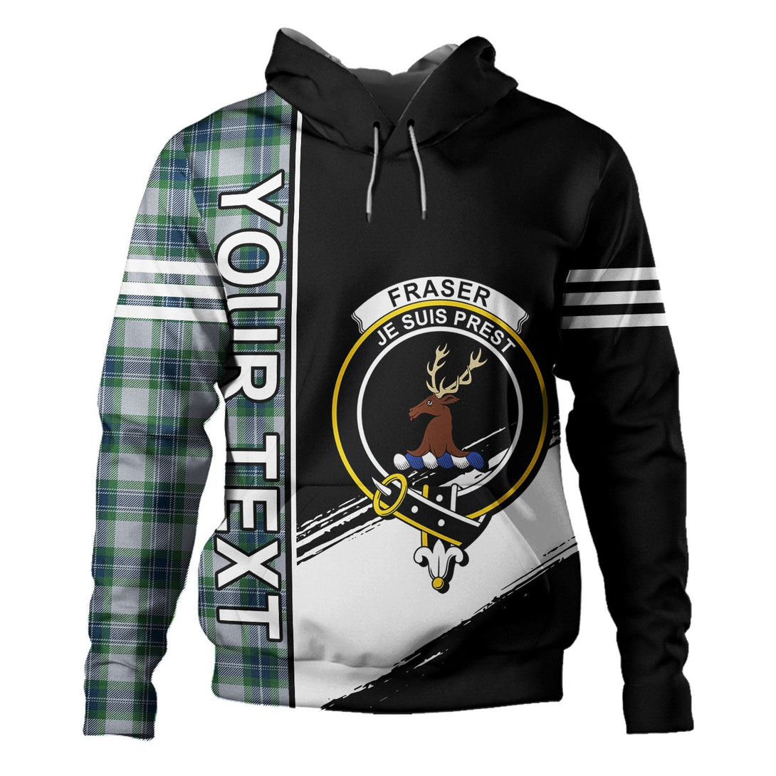 Fraser Arisaid Green Clan Badge Tartan Hoodie Quarter Style Personalized