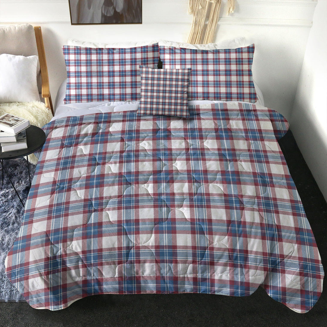 Fraser Arisaid Wine Blue Ancient Tartan Comforter