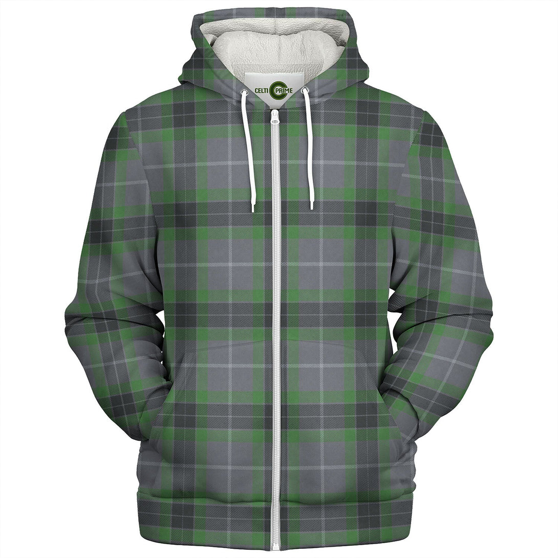 Fraser Green Modern Tartan Sherpa Hoodie