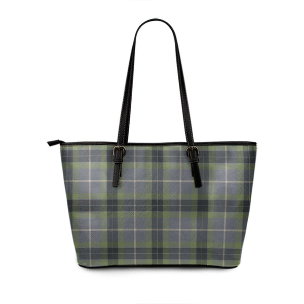 Fraser Green Weathered Tartan Leather Tote Bag