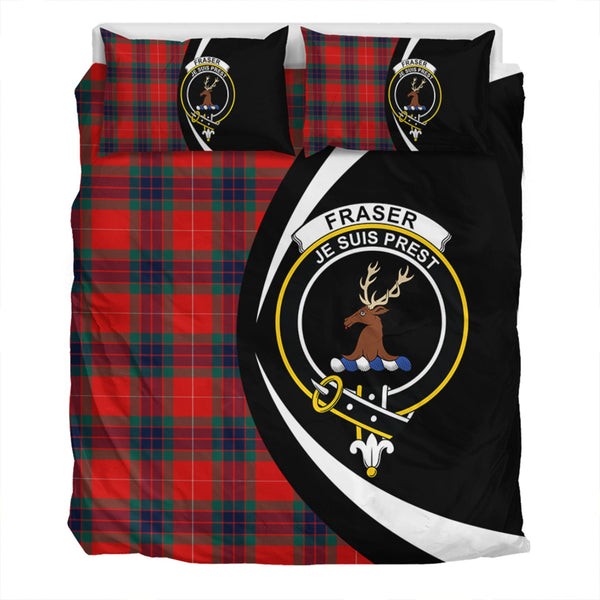 Fraser Modern Clan Badge Tartan Bedding Set Circle Style