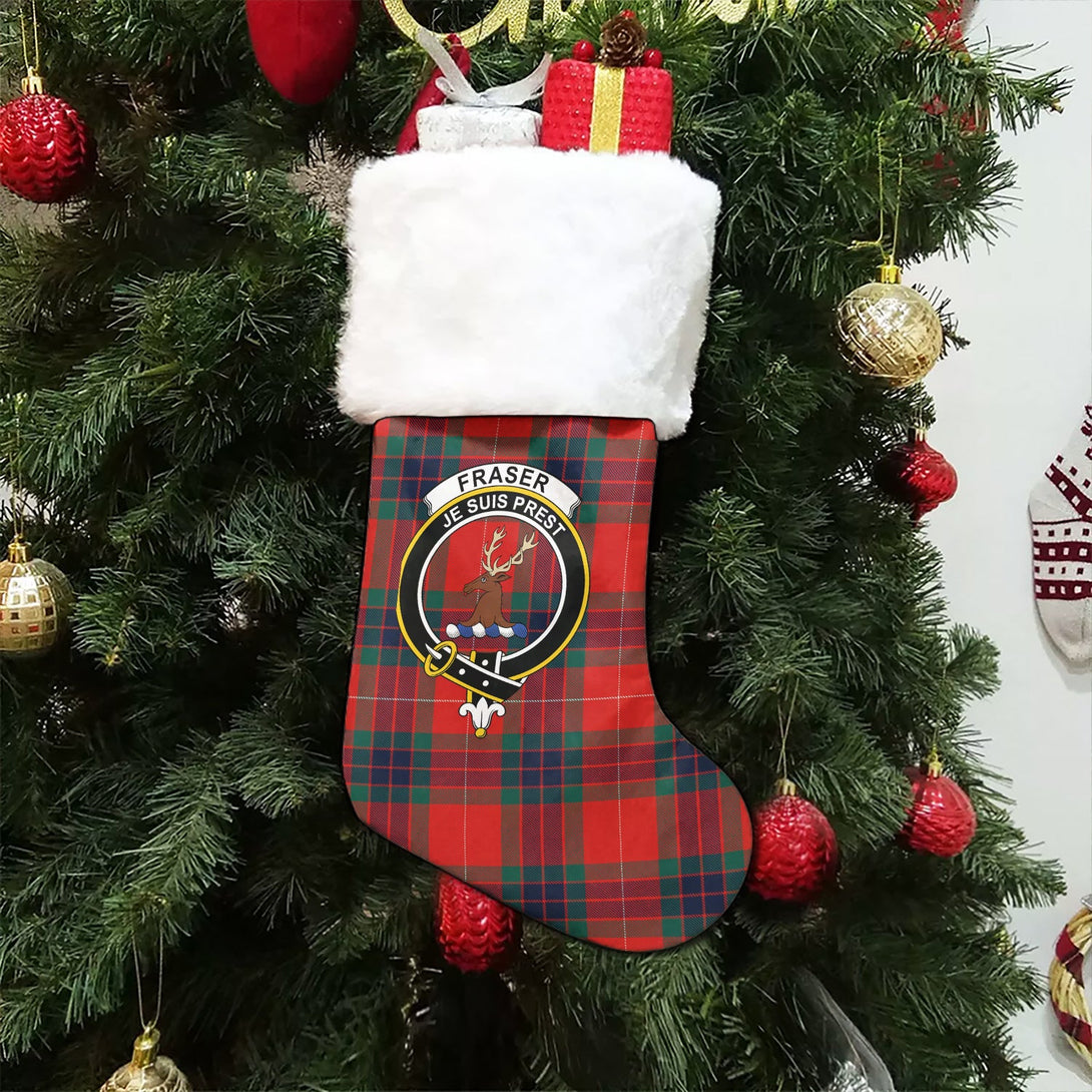 Fraser Modern Clan Badge Tartan Christmas Stocking