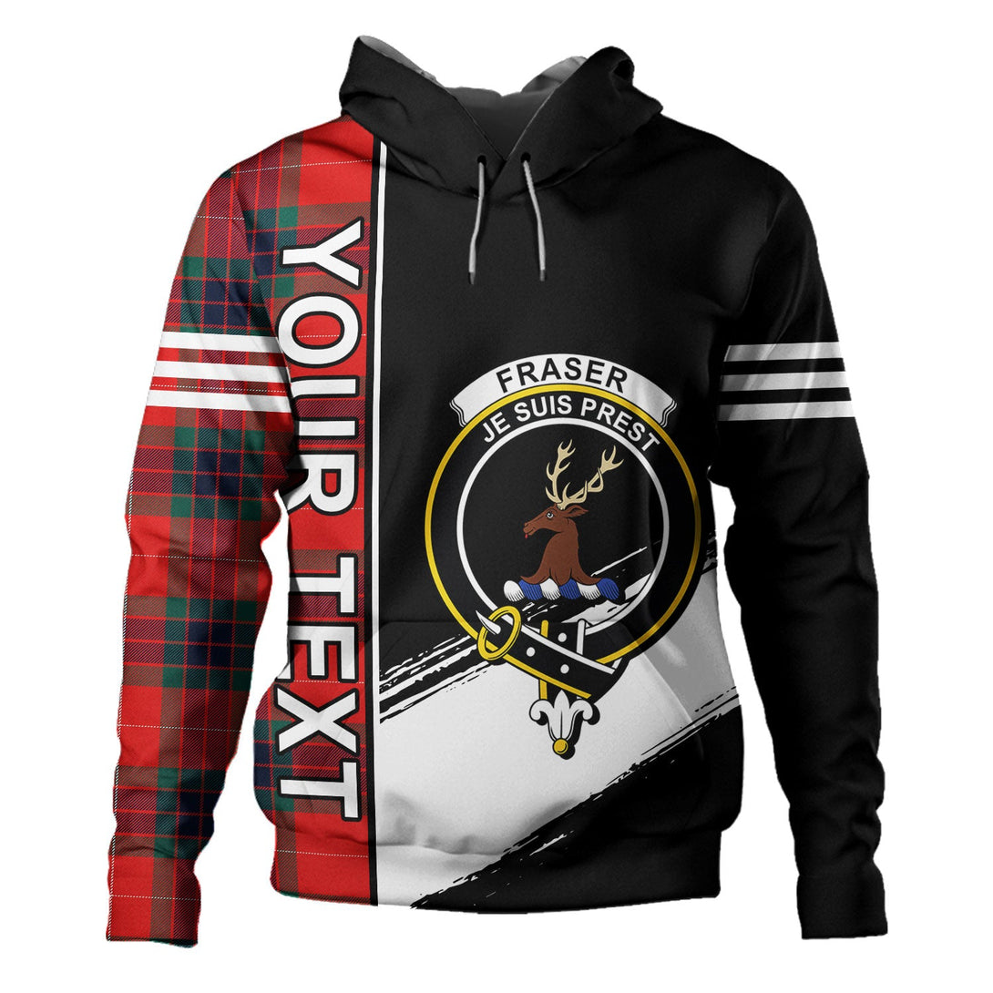 Fraser Modern Clan Badge Tartan Hoodie Quarter Style Personalized