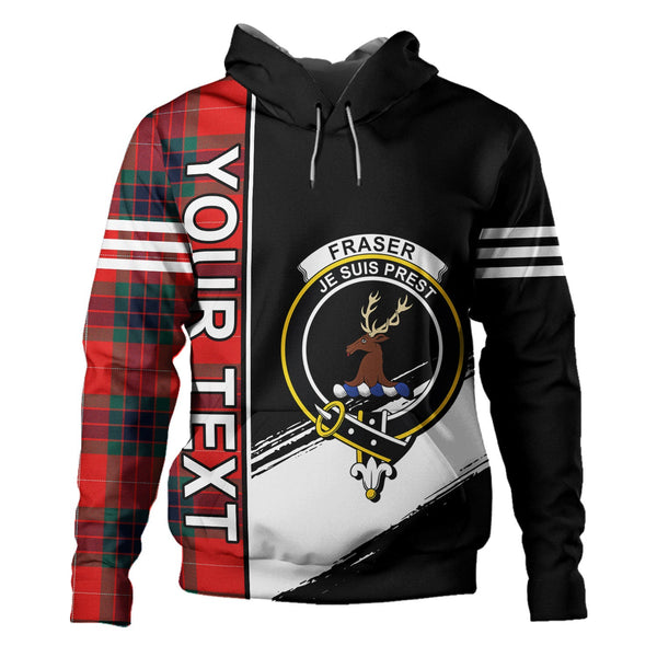 Fraser Modern Clan Badge Tartan Hoodie Quarter Style Personalized