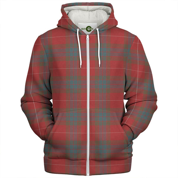 Fraser Weathered Clan Badge Tartan Sherpa Hoodie