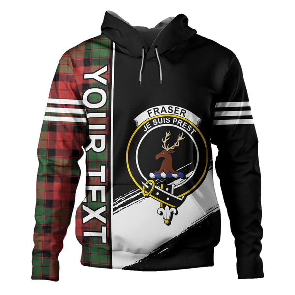 Fraser of Altyre Ancient Clan Badge Tartan Hoodie Quarter Style Personalized