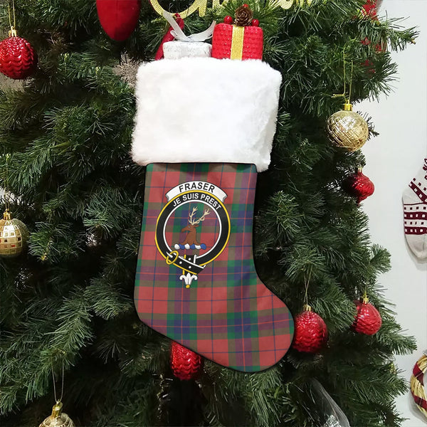 Fraser of Boblainy Hugh Modern Clan Badge Tartan Christmas Stocking