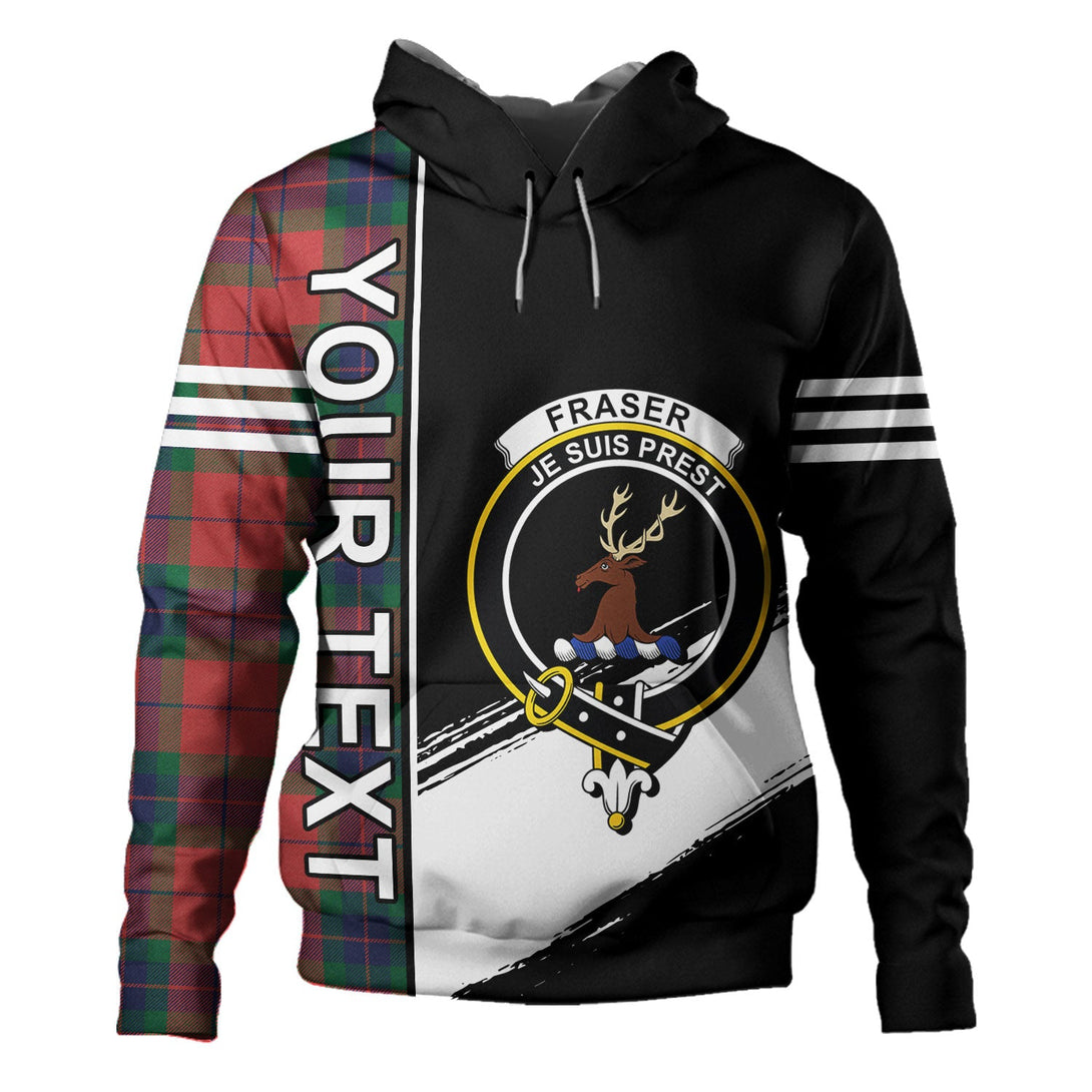 Fraser of Boblainy Hugh Modern Clan Badge Tartan Hoodie Quarter Style Personalized