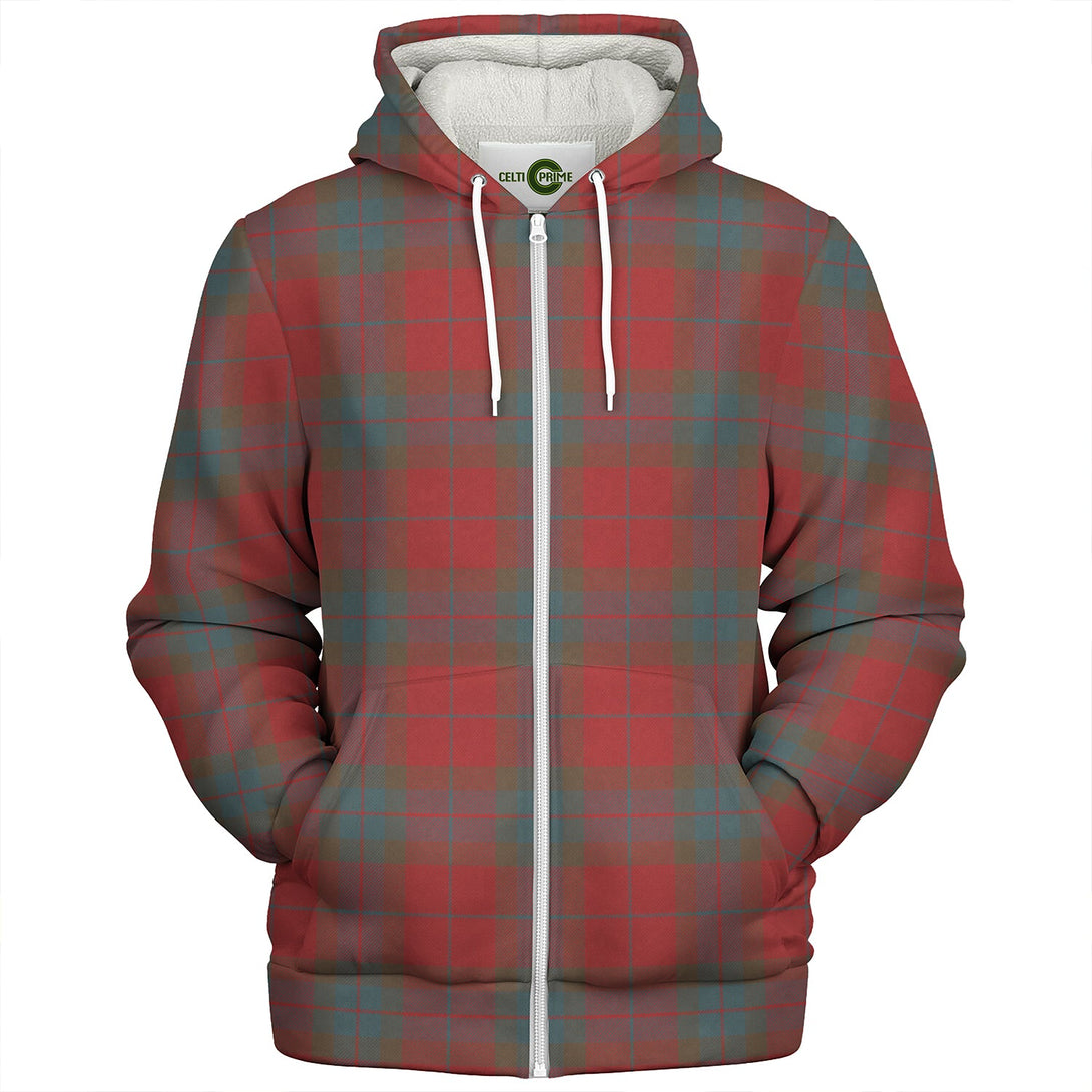 Fraser of Boblainy Hugh Weathered Clan Badge Tartan Sherpa Hoodie