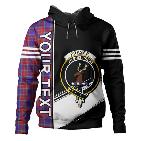 Fraser of Reelig Modern Clan Badge Tartan Hoodie Quarter Style Personalized