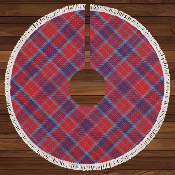 Fraser of Reelig Weathered Clan Badge Tartan Christmas Tree Skirt