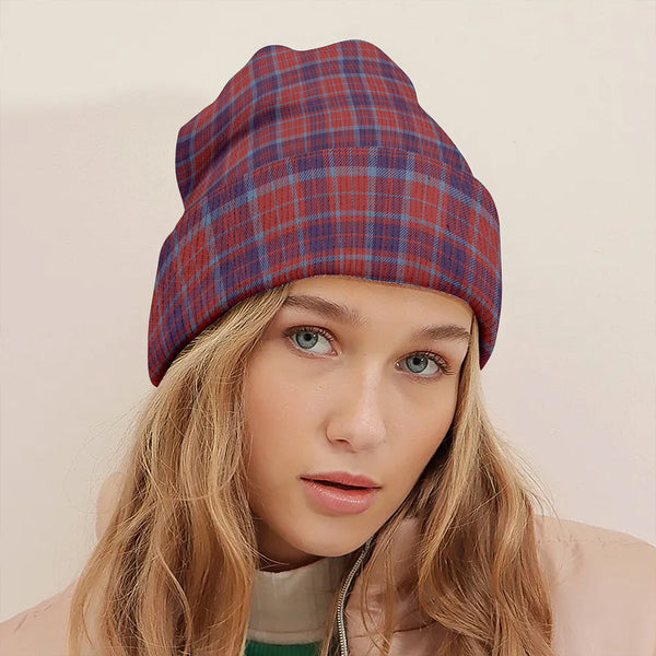 Fraser of Reelig Weathered Clan Badge Tartan Knitted Beanie