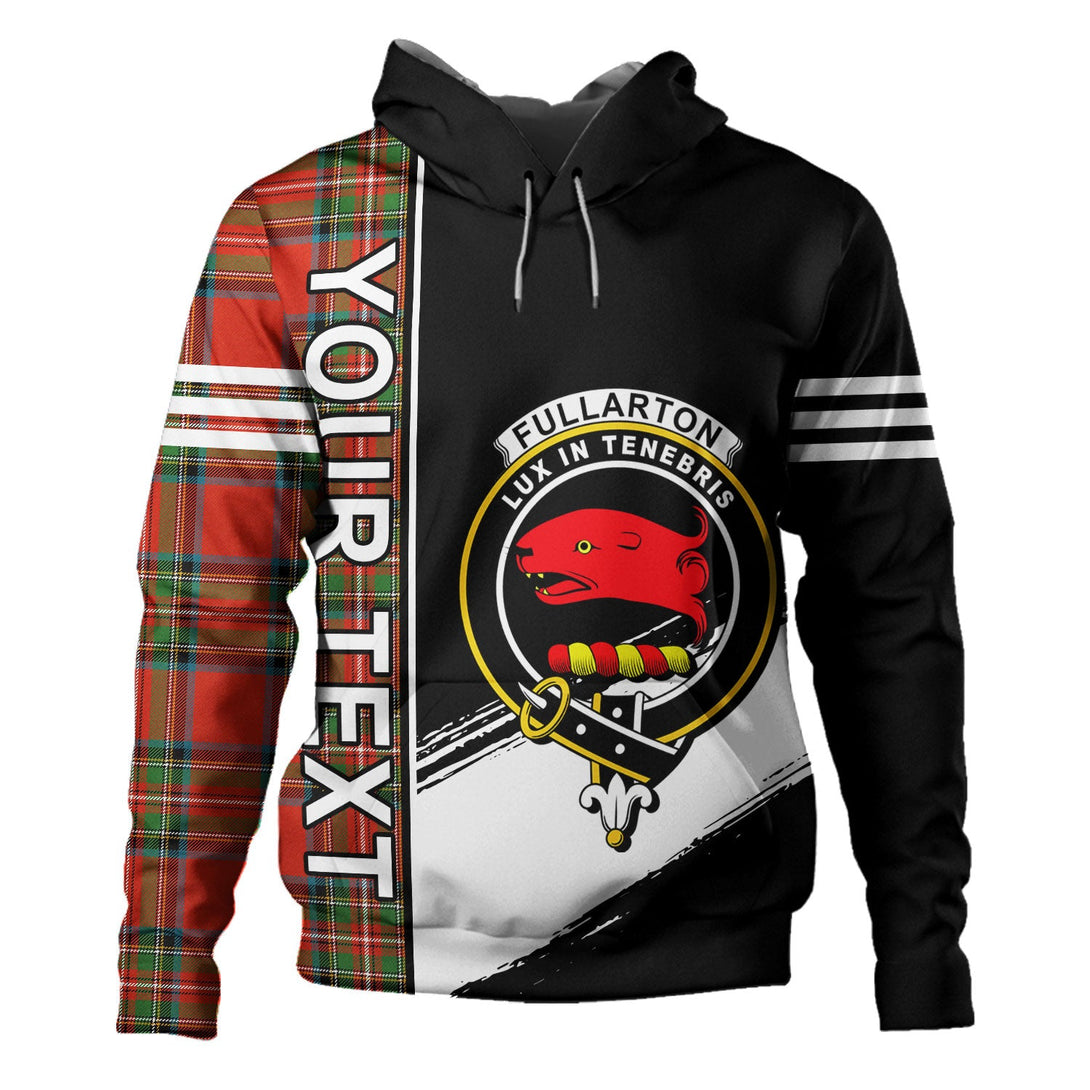 Fullarton Clan Badge Tartan Hoodie Quarter Style Personalized