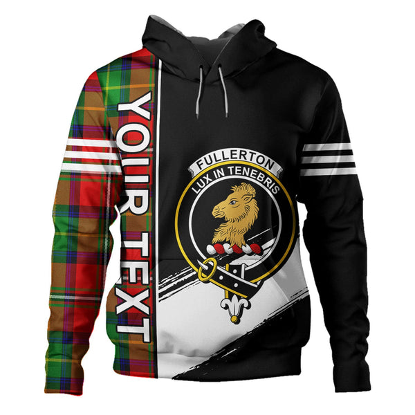 Fullerton Clan Badge Tartan Hoodie Quarter Style Personalized