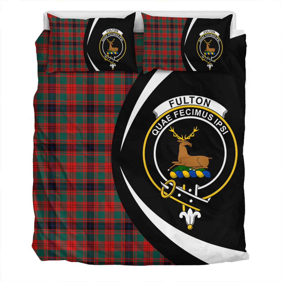 Fulton 1999 Modern Clan Badge Tartan Bedding Set Circle Style