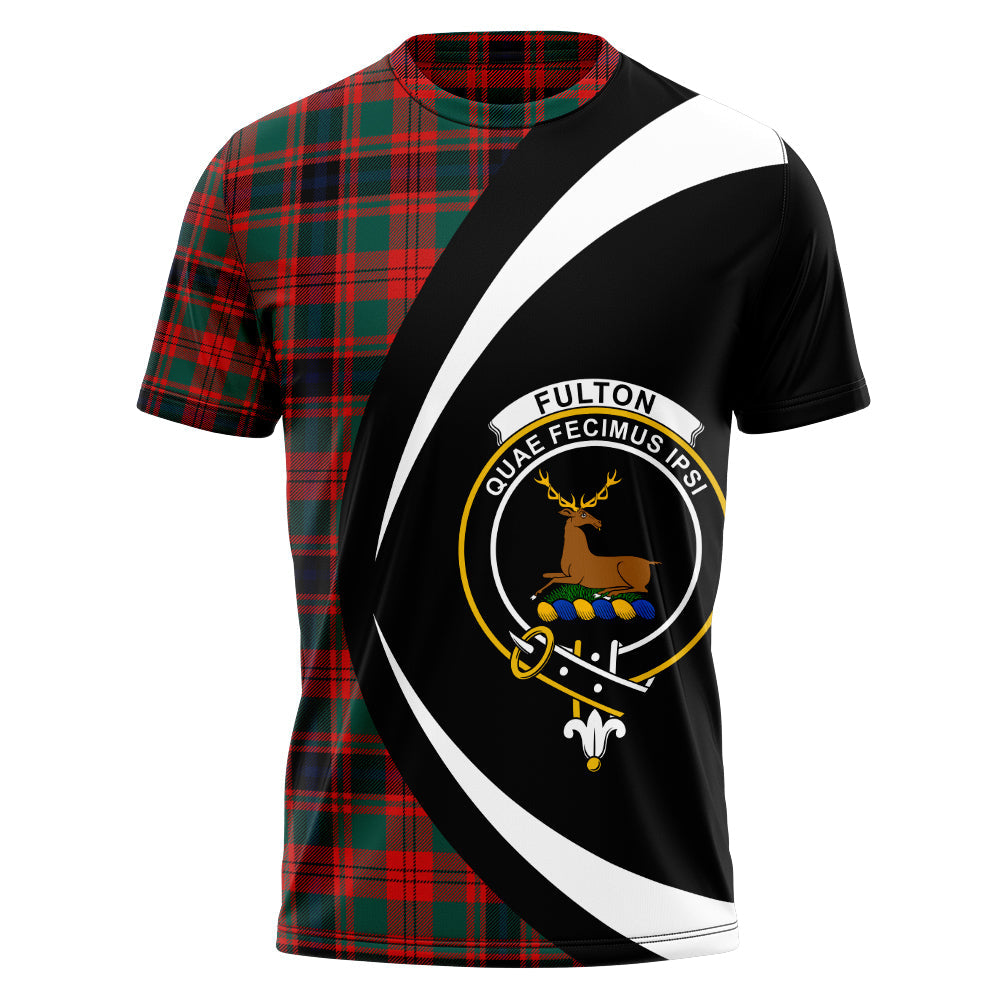 Fulton 1999 Modern Clan Badge Tartan T-Shirt Circle Style Personalized