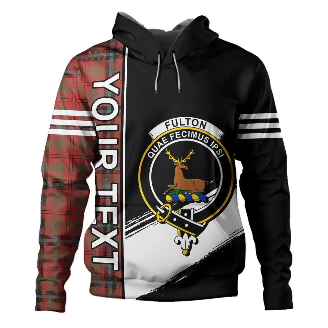 Fulton 1999 Weathered Clan Badge Tartan Hoodie Quarter Style Personalized