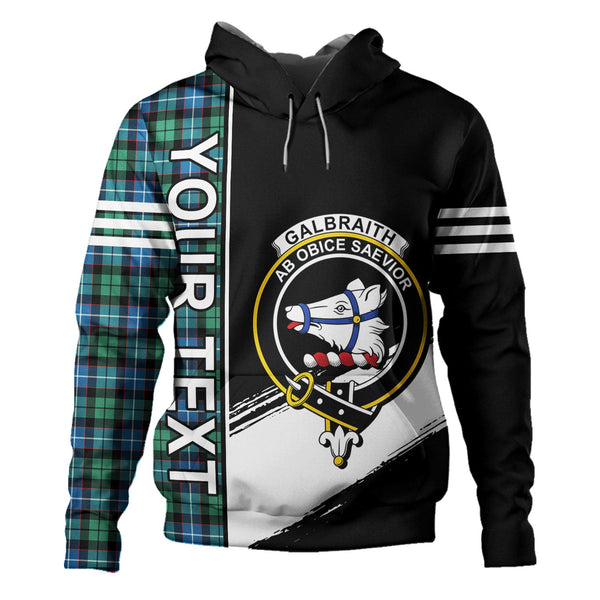 Galbraith Ancient Clan Badge Tartan Hoodie Quarter Style Personalized