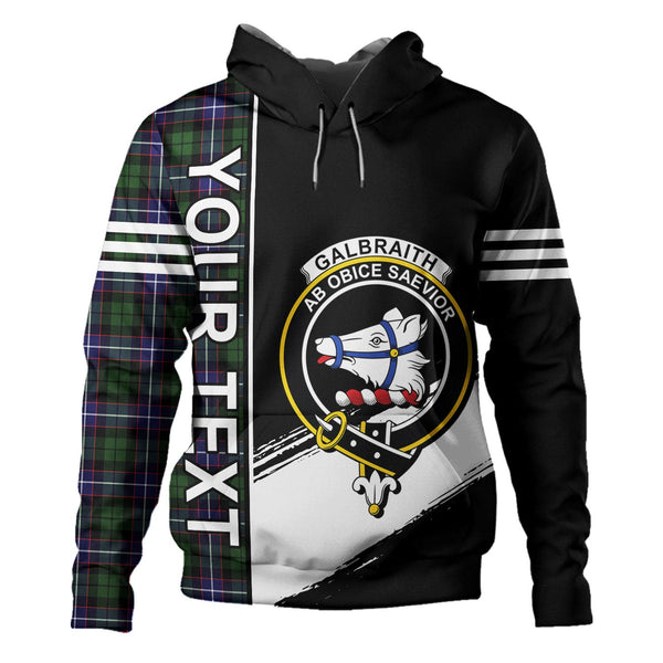 Galbraith Modern Clan Badge Tartan Hoodie Quarter Style Personalized