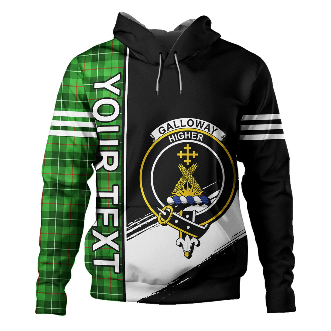 Galloway District Clan Badge Tartan Hoodie Quarter Style Personalized