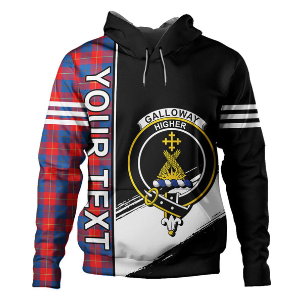 Galloway Red Clan Badge Tartan Hoodie Quarter Style Personalized