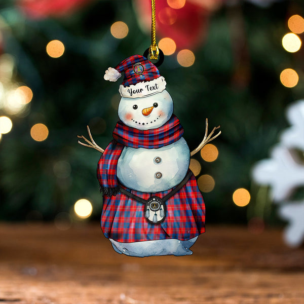 Galloway Red Clan Badge Tartan Wood Acrylic Ornament Snowman Warrior Personalized