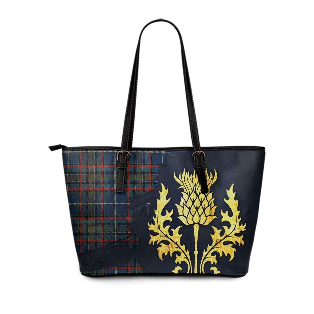 Gammell Dress Modern Tartan Leather Tote Bag Thistle Oldest Style