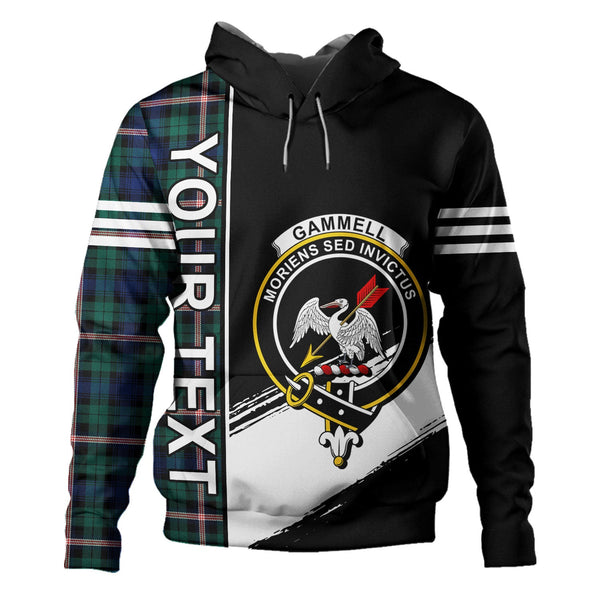 Gammell Modern Clan Badge Tartan Hoodie Quarter Style Personalized