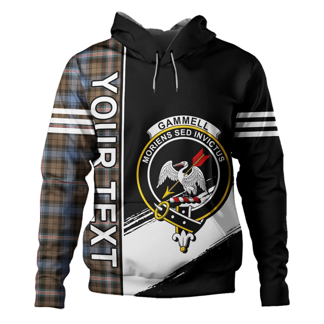 Gammell Weathered Clan Badge Tartan Hoodie Quarter Style Personalized