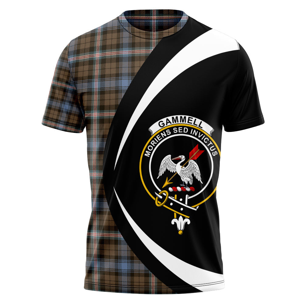 Gammell Weathered Clan Badge Tartan T-Shirt Circle Style Personalized