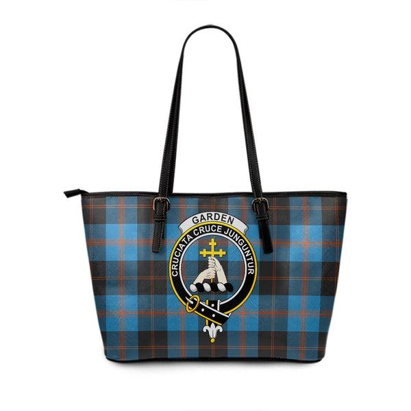 Garden Clan Badge Tartan Leather Tote Bag