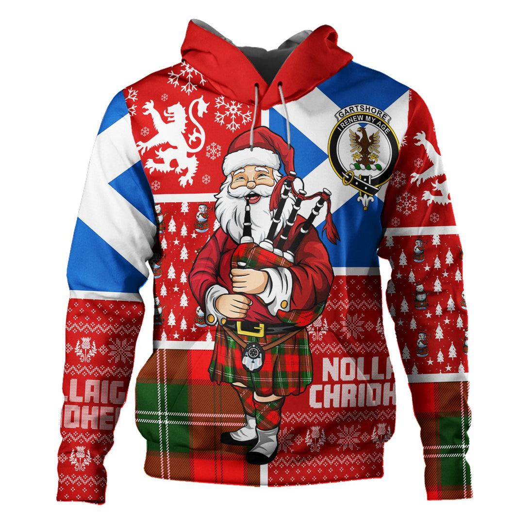 Gartshore Clan Badge Tartan Hoodie Scotland Christmas Santa