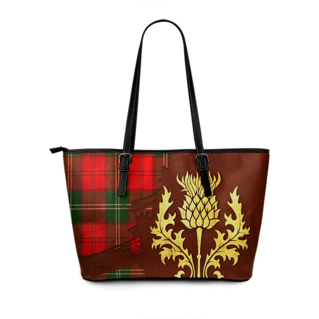 Gartshore Tartan Leather Tote Bag Thistle Oldest Style