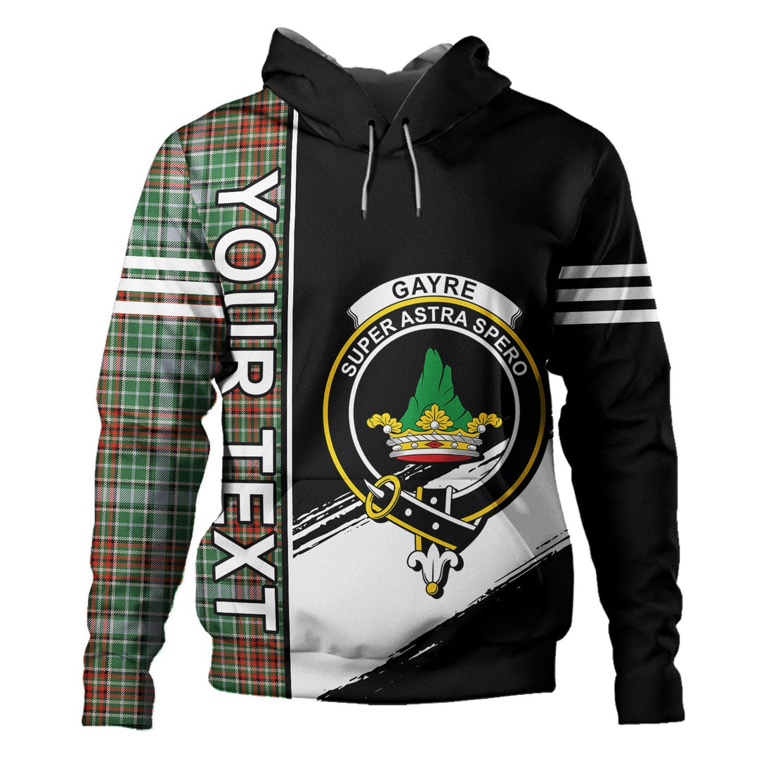 Gayre Ancient Clan Badge Tartan Hoodie Quarter Style Personalized