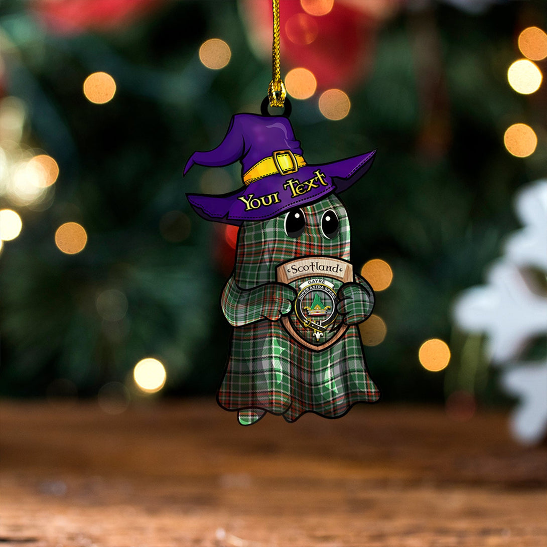 Gayre Ancient Clan Badge Tartan Wood Acrylic Ornament Halloween Ghost