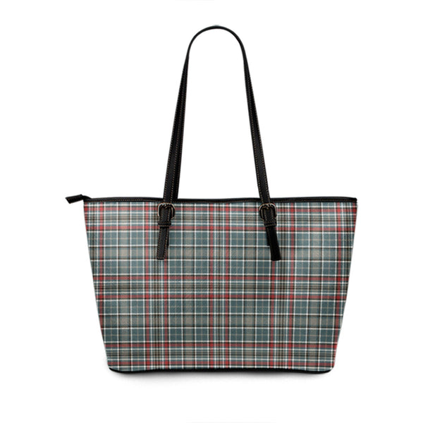 Gayre Dress Weathered Tartan Leather Tote Bag