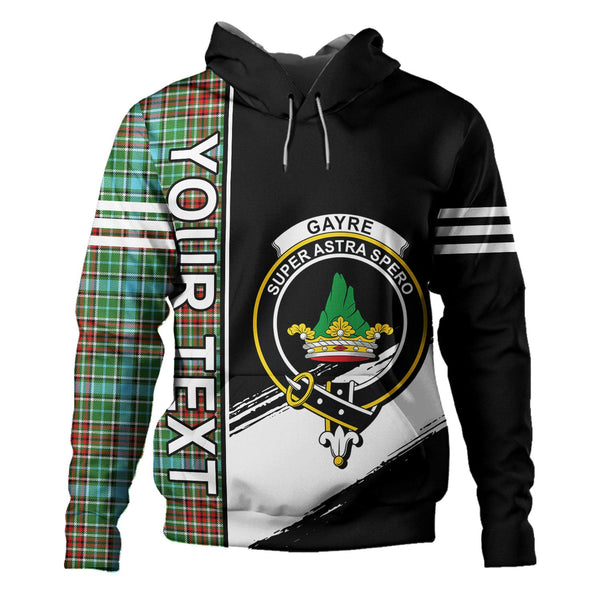 Gayre Modern Clan Badge Tartan Hoodie Quarter Style Personalized